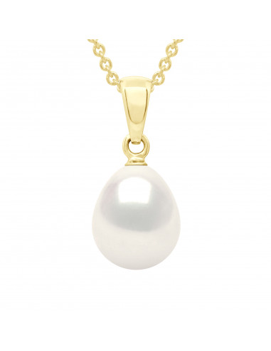 Colgante de oro blanco y perla real