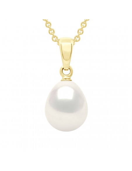 White gold pendant and real pearl