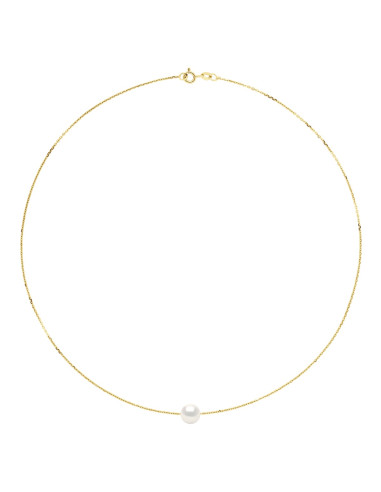 Collana Catena Cultura perla rotonda 8 mm a Vermeil - Romy