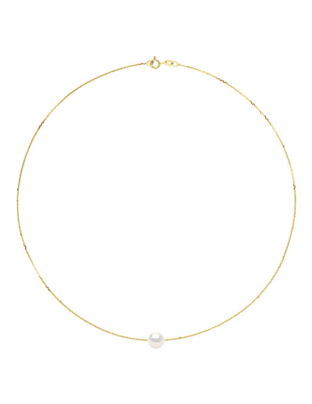 Necklace Chain Culture Pearl Round 8 mm in Vermeil - Romy