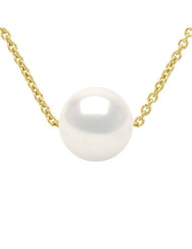Necklace Chain Culture Pearl Round 8 mm in Vermeil - Romy