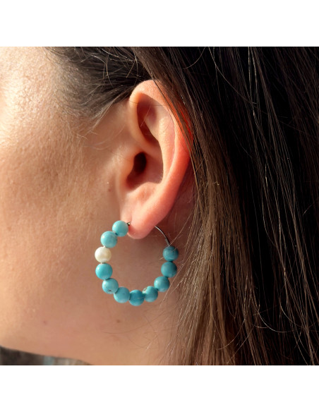 Natural Culture and Turquoise Beads - Silver 925 - Cassiopee