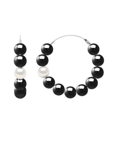 Creoles Pearl Culture and Black Obsites-Silver 925-Cassiopee