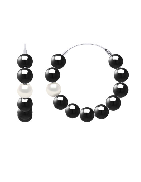 Creoles Pearl Culture and Black Obsites-Silver 925-Cassiopee