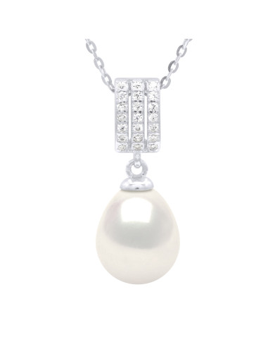Genuine Silver Silver Necklace Pearl in Venetian Chain Pendant