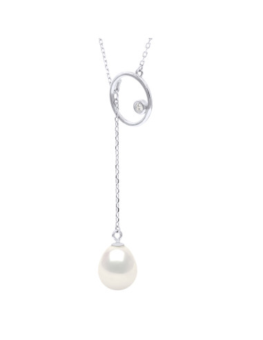 Genuine Silver Silver Necklace Pearl in Venetian Chain Pendant
