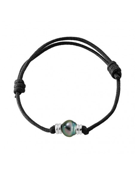 925 Silver Silver Link Bracelet and Tahiti Bead 10 mm - Munoko