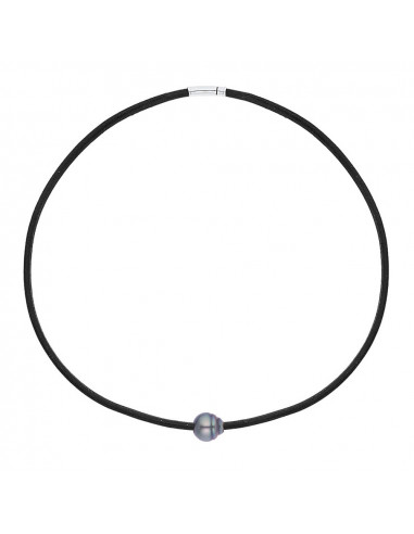 Collana per perle Tahiti Circled 9-10 mm Neoprene - Argento 925 - Tepaku