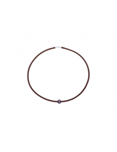 Collier Lien & Argent 925 Millièmes - Perle de Culture d'Eau Douce -Manufacture Royale des Perles du Pacifique