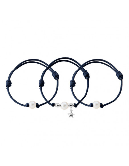 Conjunto de 3 pulseras - cuentas genuinas - Plata masiva - Hecho a mano