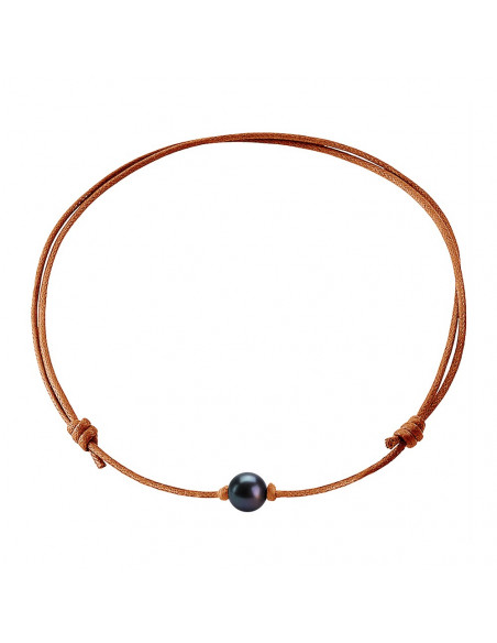 Collana di collegamento a colori personalizzabile e vera perla nera