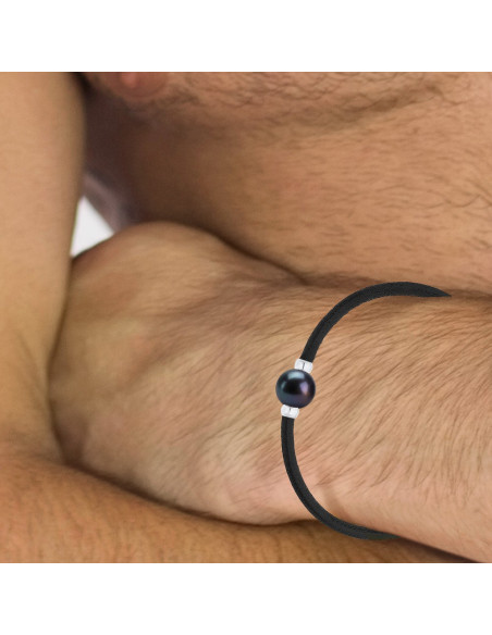 Bracelet Véritable Perle Fermoir et Viroles Argent massif