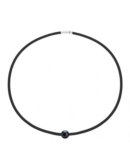 Collar de neopreno neopreno genuino y cierre de plata de plata