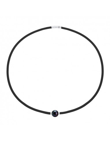 Collana perla genuina e argento argento inciso