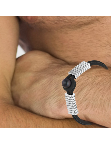 Genuine Black Pearl Neoprene Bracelet