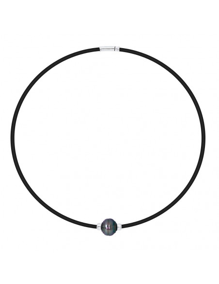 Genuine Tahitian Pearl Necklace and Silver Silver Croles