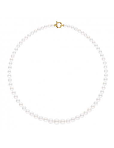 Collana rango nella caduta di perle bianche chiusura d'oro