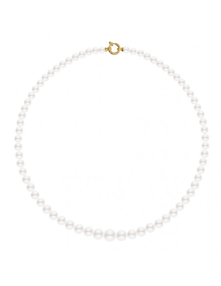 Collana rango nella caduta di perle bianche chiusura d'oro