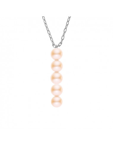 Talisman necklace of true pearls and silver