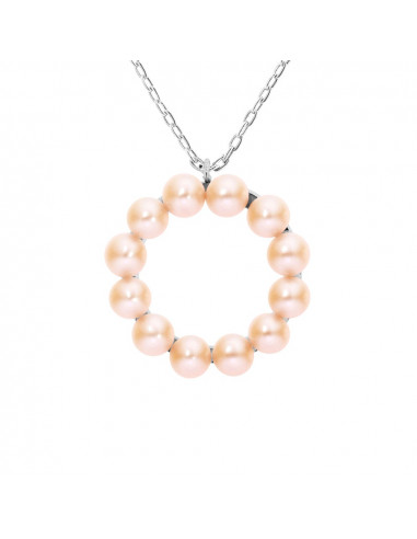 Collana a sospensione 12 perline culturale - 3 colori - 925 Silver - Zia