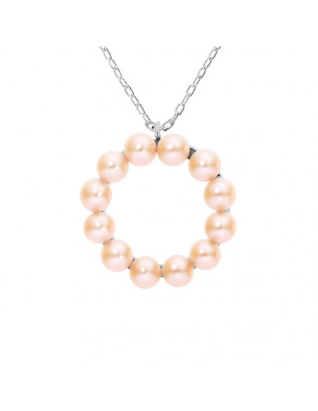 Collana a sospensione 12 perline culturale - 3 colori - 925 Silver - Zia