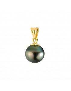 Pendentif en Or Jaune et Véritable Perle de Tahiti