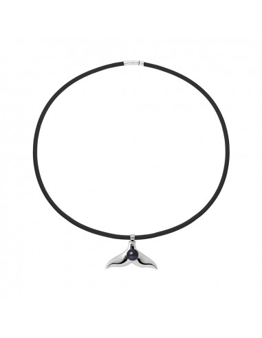 Neoprene Collana di perle della cultura nera - Argento 925 - Kaeo