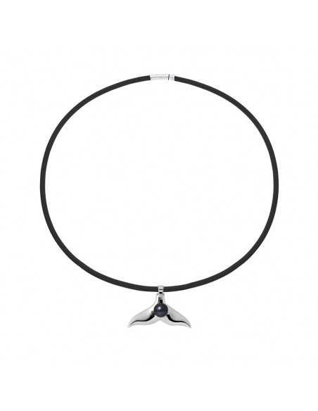 Neoprene Collana di perle della cultura nera - Argento 925 - Kaeo