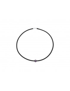 Collana in pelle argento 925 e perla di cultura - Fabbricazione reale di perletti Pacifiche