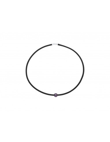 Collana in pelle argento 925 e perla di cultura - Fabbricazione reale di perletti Pacifiche