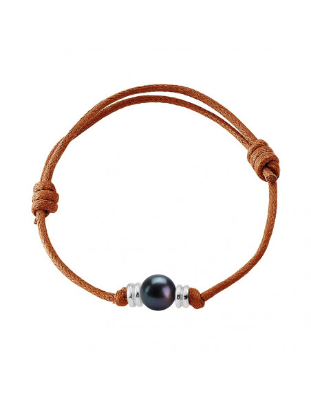 Silbersilber-Aderendheu-Armband echtes schwarzes Perlenkabel zur Auswahl