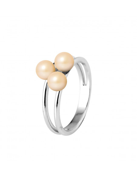 TRILOGY RING 3 Perline culturale - 4 colori - Argento 925 - Sarah