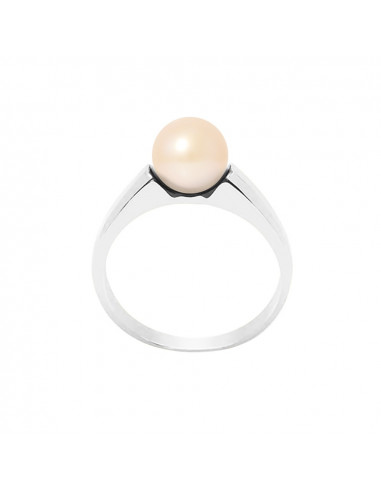 Anillo de Plata Masivo y Perla Blanca Verdadera