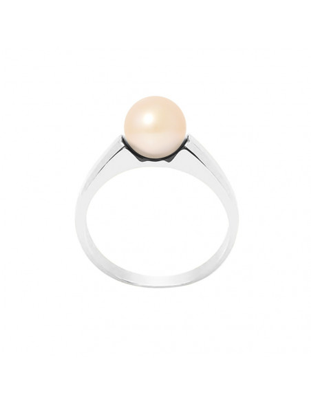 Bague Argent Massif et Véritable Perle Blanche