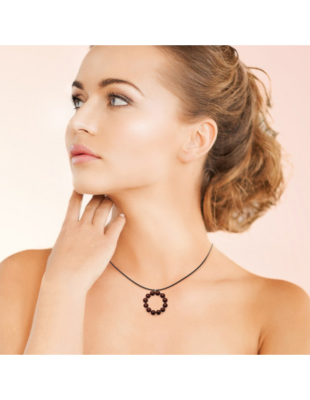 Collier Talisman - 12 Véritables Perles