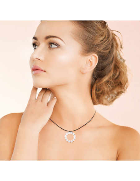 Collier Talisman - 12 Véritables Perles