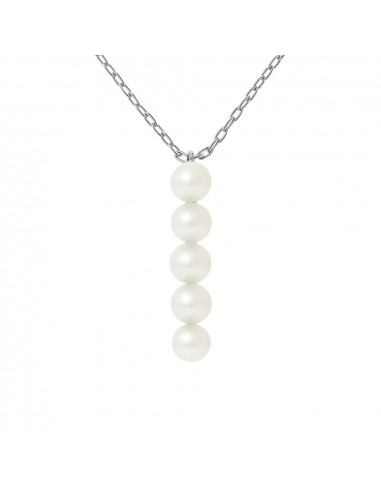 Talisman necklace of true pearls and silver