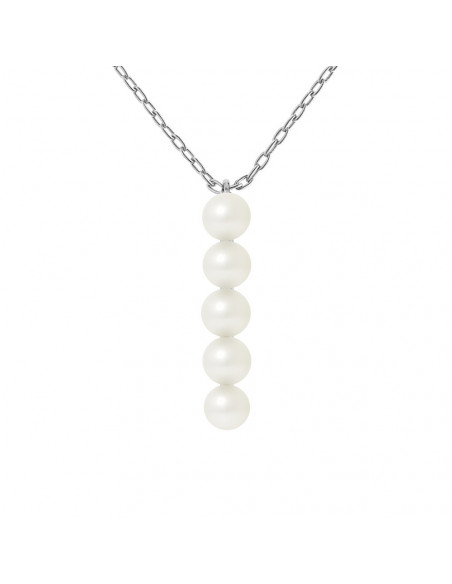 Collier Talisman de Véritables Perles et Argent Massif