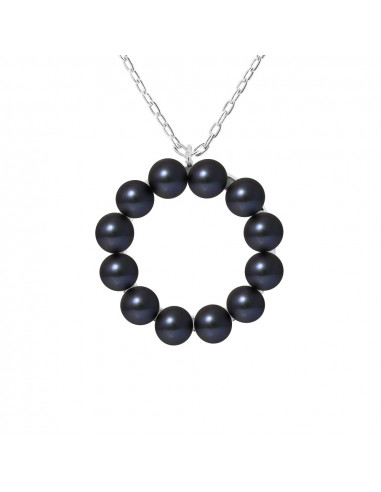 Collana a sospensione 12 perline culturale - 3 colori - 925 Silver - Zia