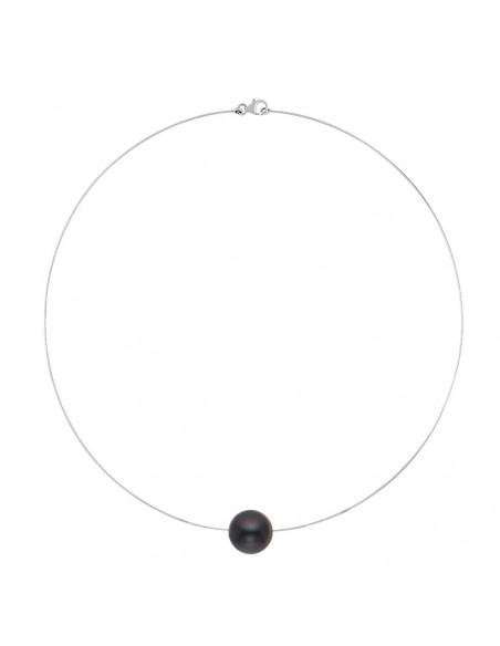 18k yellow gold cable necklace and genuine golden pearl