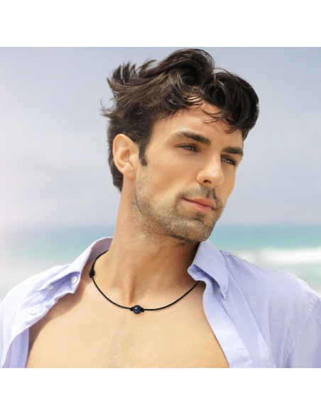 Collana di collegamento a colori personalizzabile e vera perla nera