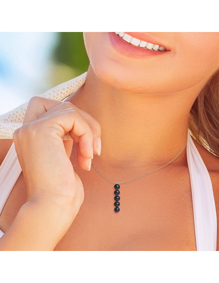 Collana talismana di vere perle e argento