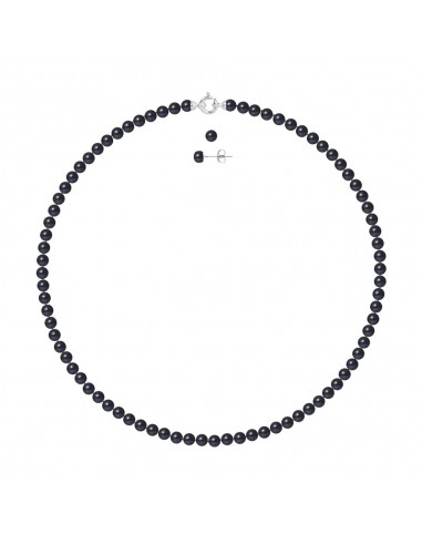 Necklace Set of Pearls 5 mm and Assorted Earrings - White Gold - Clivia