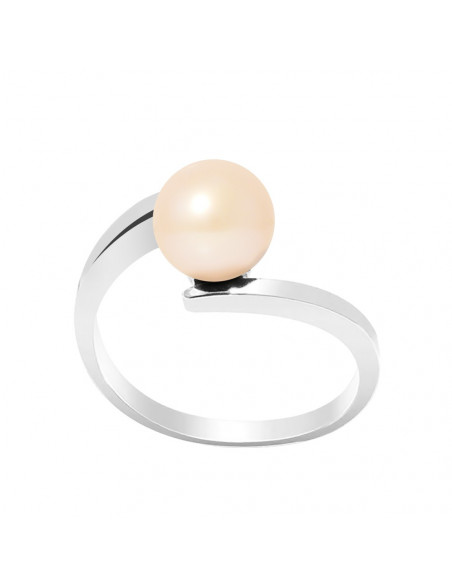 Bague en Argent Ornée d'une Véritable Perle de Culture