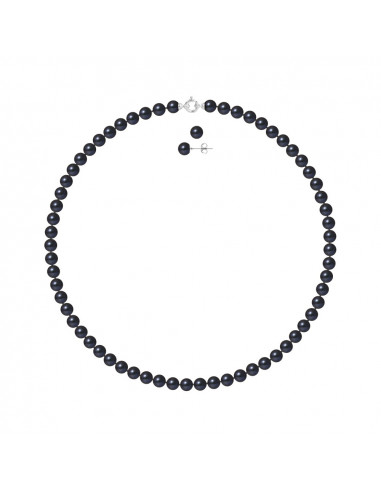 Prestige Gold Necklace and Earrings Round Beads 7 mm - 3 Colors - Clelia