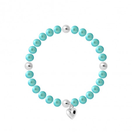 Bracelet Breloque Coeur Perles de Culture et Argent 925 - 3 Coloris - MELINE