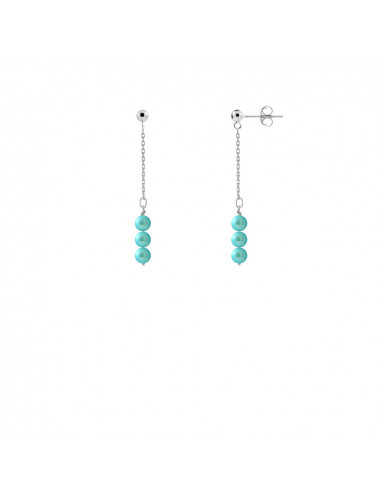 Pendientes colgantes 6 cuentas de cultivo redondo - 5 colores - 925 Silver - Dina