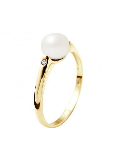 Gold and cultured pearl ring - Lea