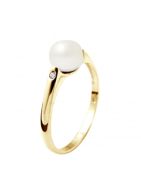 Anillo de perlas de oro y cultivado - Lea