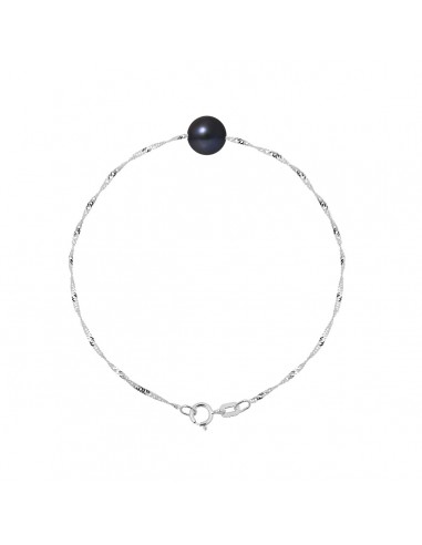 Gold chain bracelet and 7 mm culture pearl - 4 colors - Alix